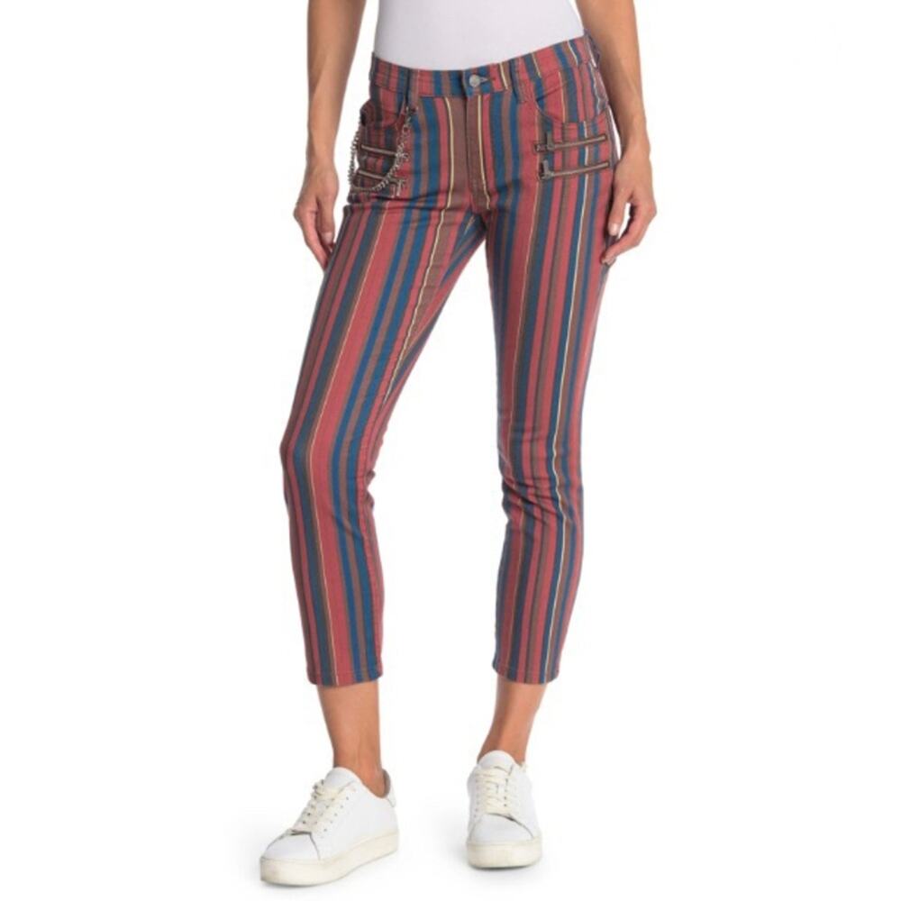 WeWoreWhat Women's Rocker Low Rise Jagger Stripe Jeans Size 27 NEW